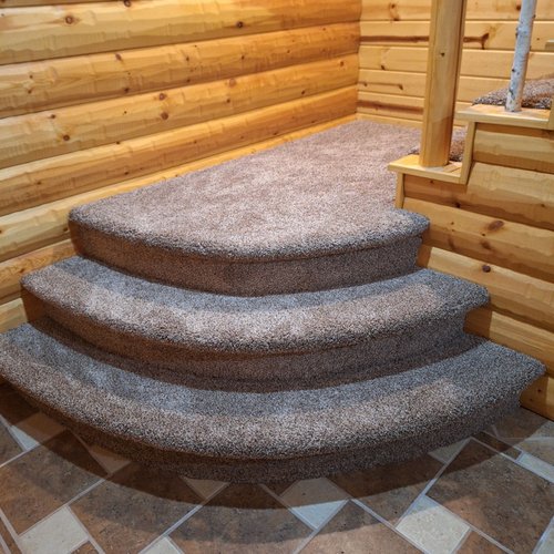 Ballweg Carpet on Steps in McFarland, WI from Bisbee's Flooring Center