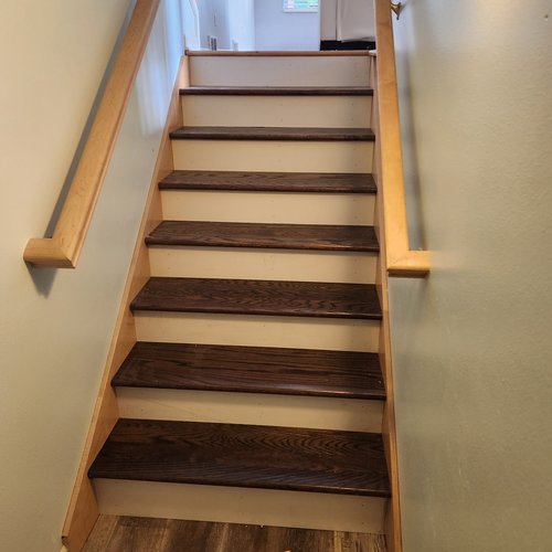 Hardwood flooring on steps