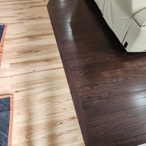 Side by side light and dark hardwood flooring